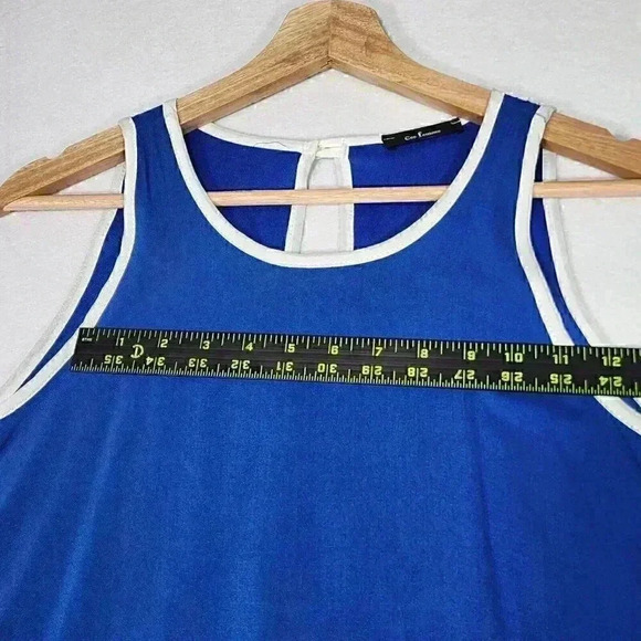 Ces femme Women's Sleeveless Swing Tank Small Royal Blue/White Tassel Hemline - Picture 13 of 16